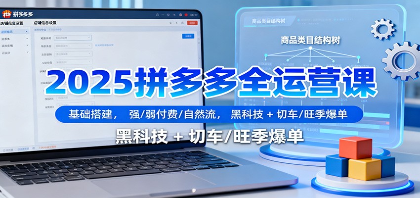2025拼多多全运营课:基础搭建,强/弱付费/自然流,黑科技 + 切车/旺季爆单