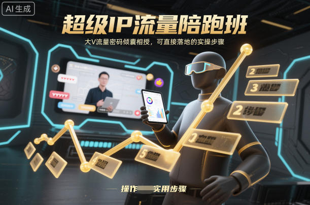 超级IP流量陪跑班，大V流量密码倾囊相授，可直接落地的实操步骤