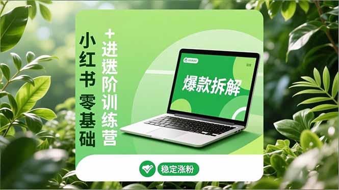 (16801期)小红书零基础+高阶训练营:安全养号、爆款拆解、长效运营,实现稳定涨粉与变现